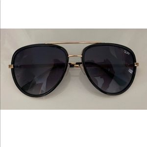 Quay Black Aviator Sunglasses